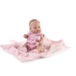 Bambola Eva Pagliaccetto Rosa con Plaid cm. 42