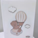 DOLCE FIABA ALBUM ECOPELLE BIANCO 24X30 CON DIARIO ORSETTO MONGOLFIERA NEUTRO