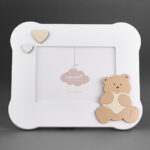 DOLCE FIABA PORTAFOTO ORSETTO CUORE ANGOLI ARROTONDATI NEUTRO