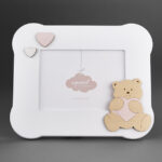 DOLCE FIABA PORTAFOTO ORSETTO CUORE ANGOLI ARROTONDATI ROSA