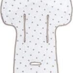 Picci Copriseggiolone in Spuna Cotone 100% - Bianco/Stelle Grigie