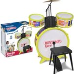 Bontempi Batteria Classica 4 elementi con sgabello e 2 bacchette