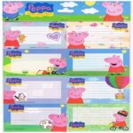***Peppa Pig busta etichette scuola 24 adesivi