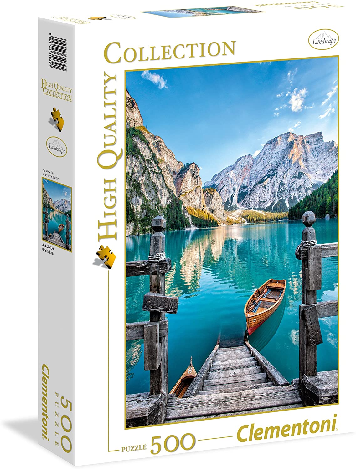 714fb784db2de074279993af640ffd32 Clementoni Puzzle 500 Pz. Lago di Braies - immagine 1
