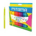 Mitama Pennarelli Fluo Triang. Punta Fine in Scatola 16 pz