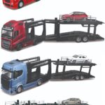 Bburago Bisarca Mercedes Actros con Auto 1:43