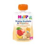 Hipp Frutta Frullata e Biscotto gr.90 Mela, pesca e Banana con frollino