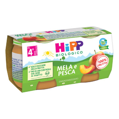 Hipp Omogeneizzato Frutta gr.80x2 - Mela e Pesca