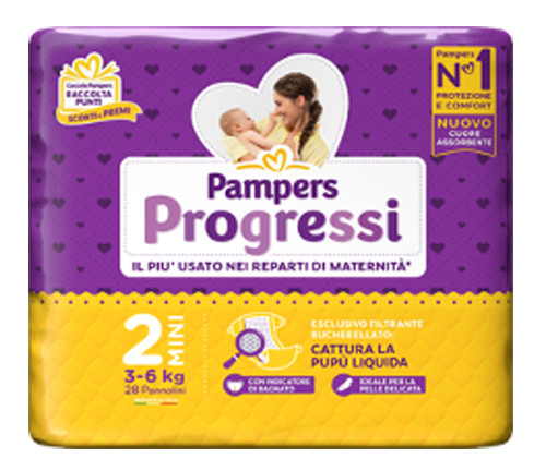 7c9918474e545d79d98b1270eac56272 Pampers Progressi Mini x28 - immagine 1