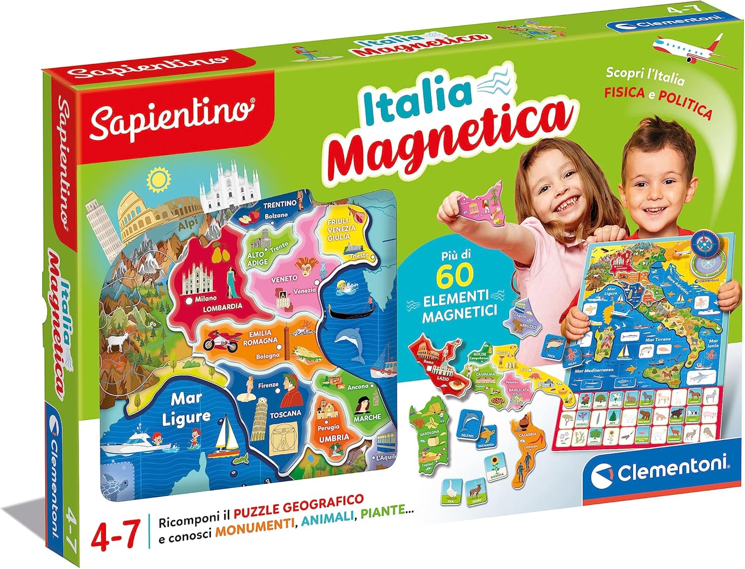 3f6330817f441c2599e7170b2e3f5cf4 Clementoni Geo Puzzle Magnetico dell'Italia - immagine 1