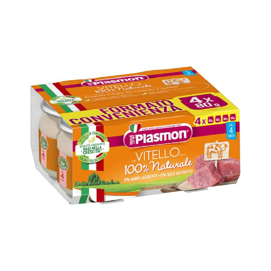 6b08df02472c7d33cf45cc9a3d31ad72 Plasmon Omogeneizzato 4x80 gr Vitello - immagine 1