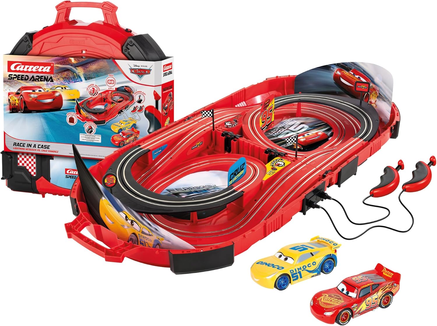 9438a3980326ac527bad225c56776b10 Carrera Pista Richiudibile in valigetta Cars - immagine 1