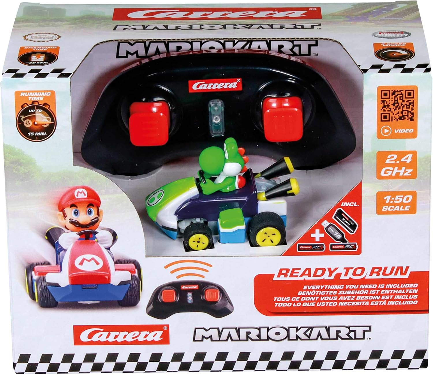 9ee400800886ec6f854f808060e54107 Carrera Mario Kart Yoshi Mini RC 2,4 ghz - immagine 1