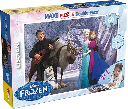 e3ccc7168d75b281153e4c4a2dcb1b8f Puzzle Lisciani Double Face MAXI 60 PZ. Frozen Musica e Divertimento - immagine 1