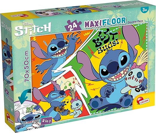 e9c8db1be33fb8f02f994dfcdb0b07c8 Puzzle Lisciani Double Face MAXI 24 pz Lilo & Stitch - immagine 1