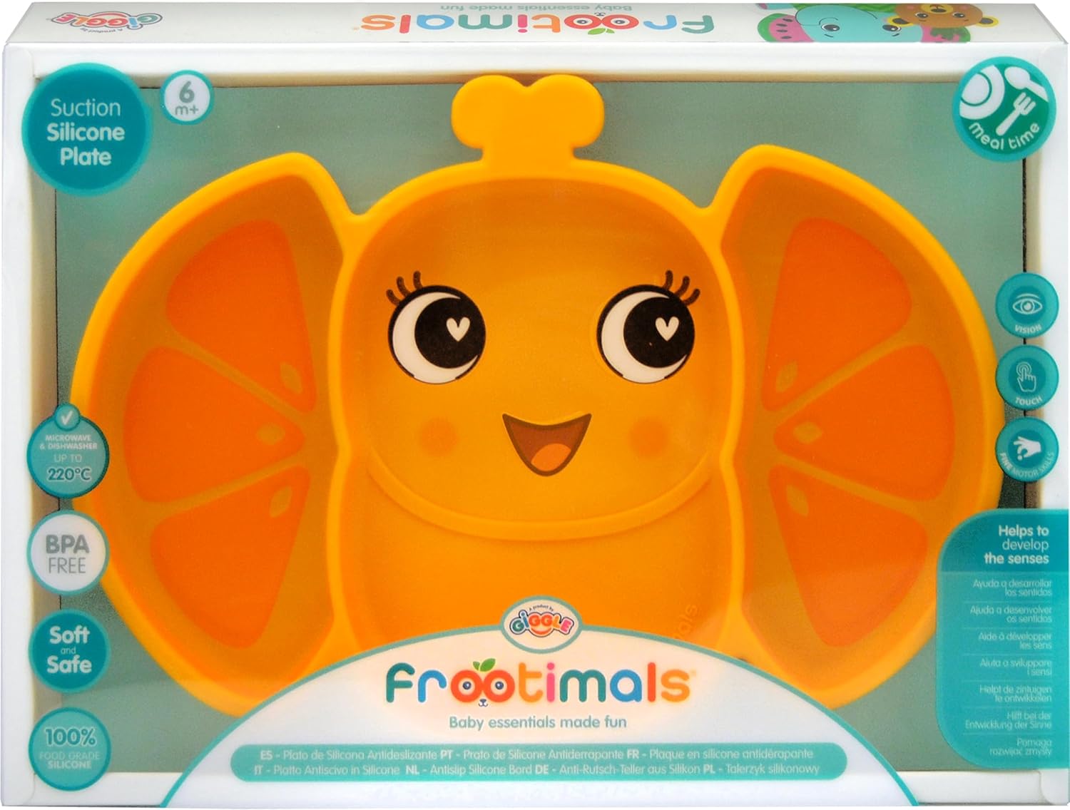 6b8846437477ff4f9a1c4dbcdebab0ee Frootimals Piatto in Silicone Orange - immagine 1