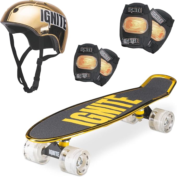 86f48b88be352b07f6f4235be69489f1 *Skateboard Ignite Tyro Chrome + Casco + Ginocchiere - immagine 1
