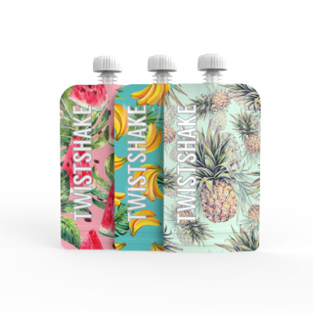 edc4c39cbfec8ff4bd17bcb12506a0f5 Twistshake 3x Squeeze Bag 220ml Fruit - immagine 1