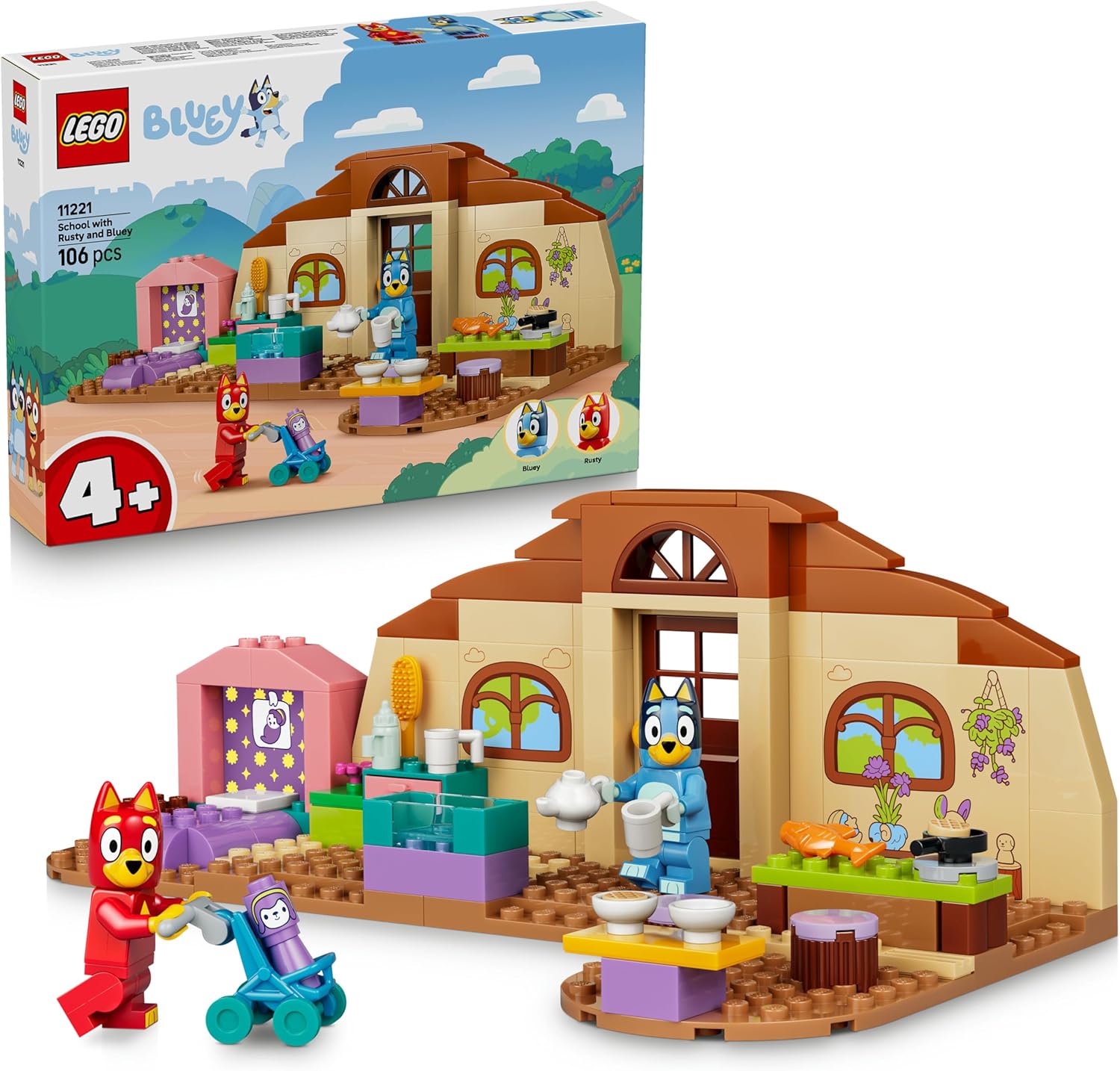 00b639f867fcbbf3f26acea97ada6b27 Lego Bluey A scuola con Rusty e Bluey - immagine 1