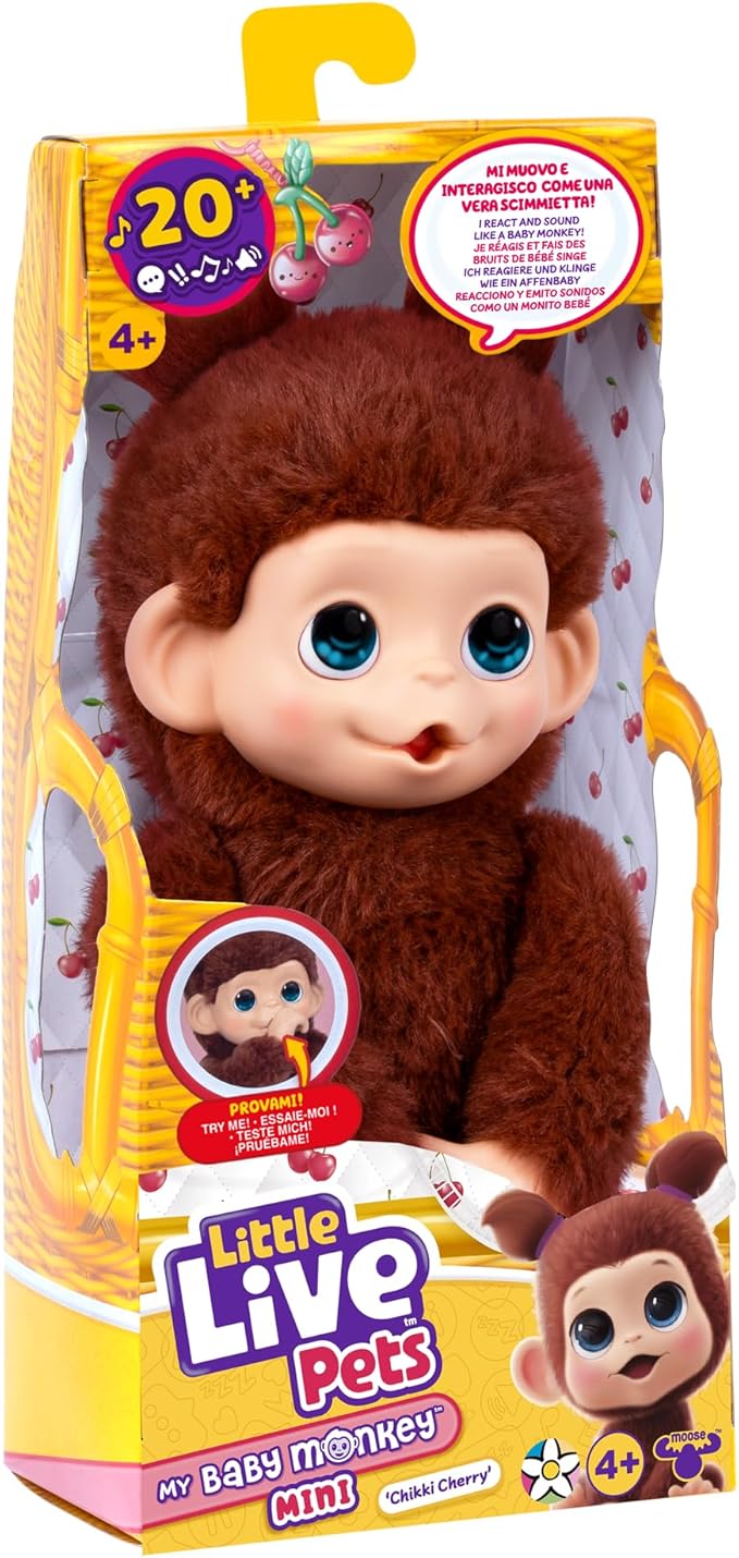 0e260920419f7f42a3b2c9a309dca7f0 Little Live Pets Mini Monkey Chikki Cherry - immagine 1