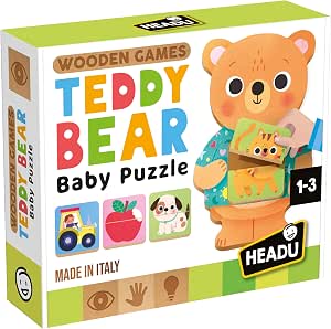49fd099a2404d8485675ced96ce88161 Headu Wooden Game Teddy Bear Baby Puzzle - immagine 1