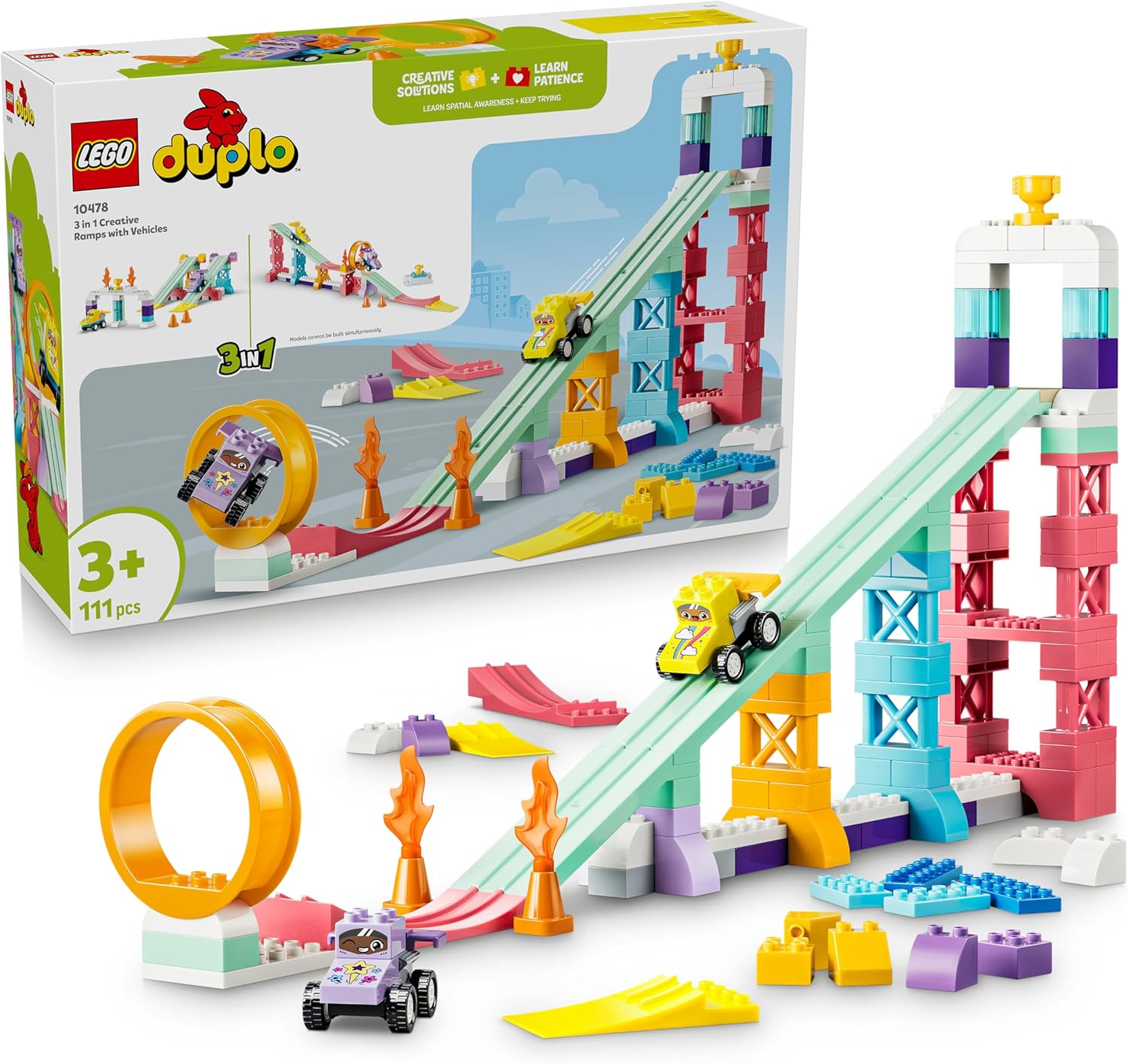 de32658d6a9d9730634af0704b0b7f12 Lego DUPLO Town Rampe creative 3 in 1 con veicoli - immagine 1