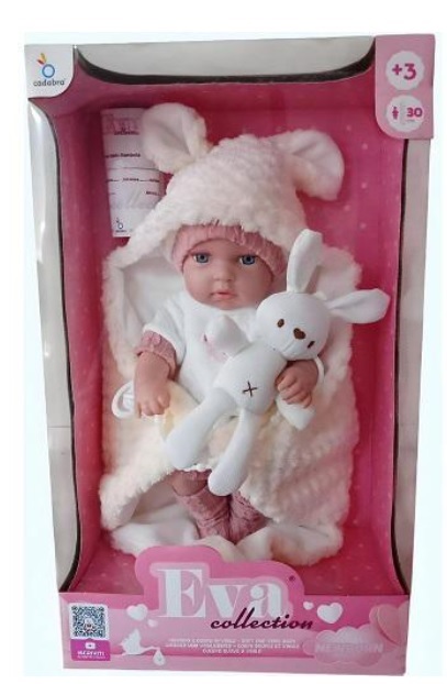 95c01f0c546a84e7f0b255980aa1f42a Bambola Eva collection newborn elegance a da 30cm - immagine 1
