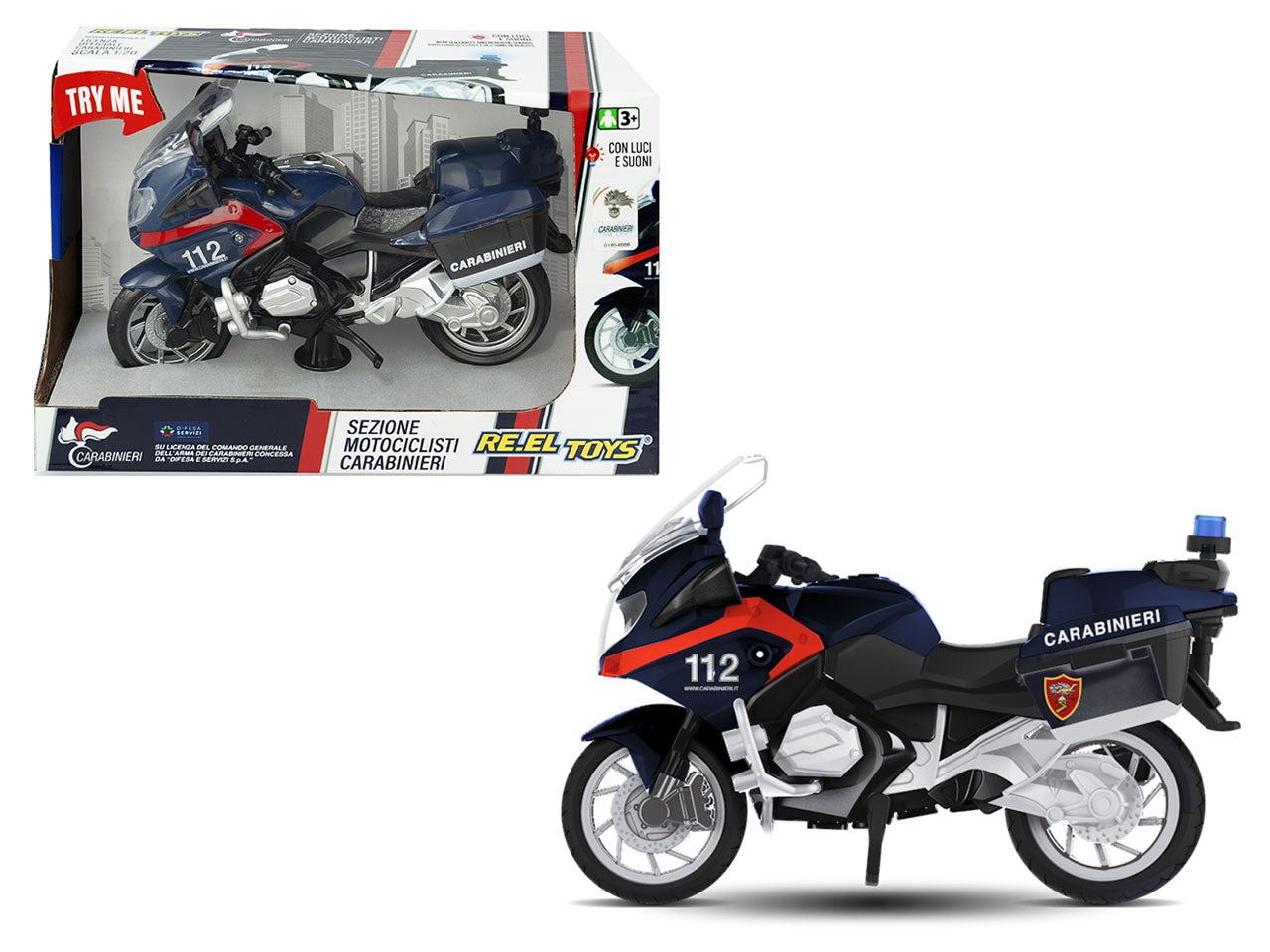 9af09a8ef71e48b548656cf535fe3dbd Re-el Toys Moto Carabinieri luci e suoni - immagine 1