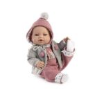 Bambola Eva con cappellino fantasia 42 cm