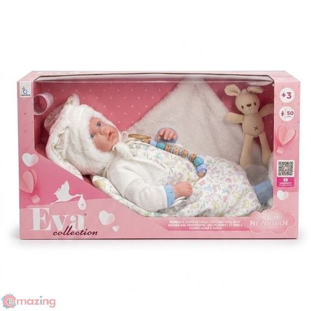 00f9a8e6854ee3f2b2c2a754c7f1b480 Bambola Eva collection newborn premium b da 50cm - immagine 1