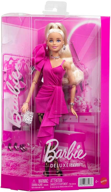 d77d06ebc7cc72fc4c1c9684e5ce2bc2 Barbie Fashionistas Deluxe Style Bionda Vestito Fucsia - immagine 1