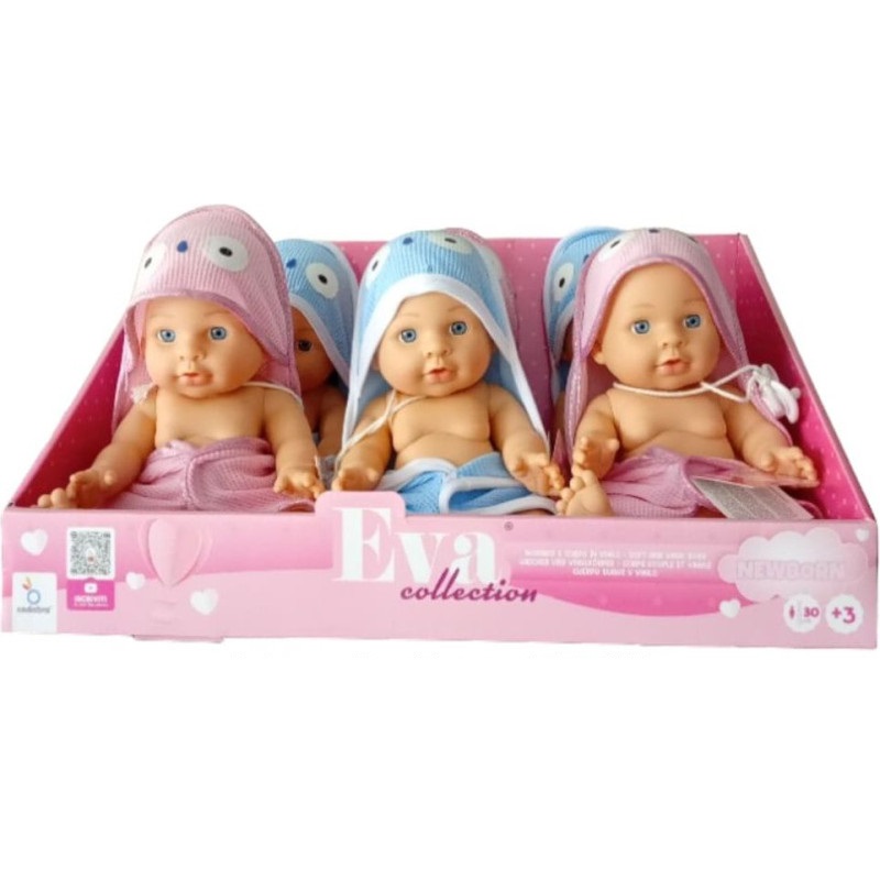 e32532164d2b7a737def778d9ac1e5a1 Bambola Eva collection newborn splash display mod. ass.to da 30cm - immagine 1